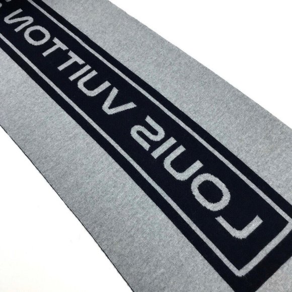 LOUIS VUITTON MP2236 Echarpe Gravity Scarf Navy/Gray Wool - Picture 6 of 9